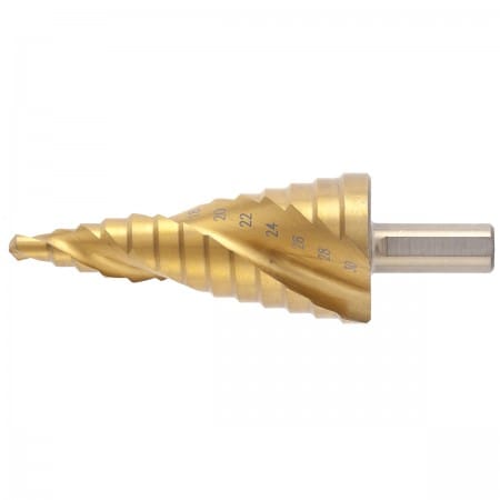 Сверло ступенчатое, 13 ступ. (6/8/10/12/14/16/18/20/22/24/26/28/30 мм), артикул 36398