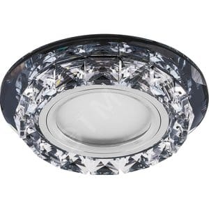 Светильник ИВО-50w G5.3 со светодиод.подсветкой 4000К прозрачное с черным стеклом, артикул УТ000091912