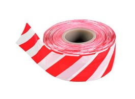 Лента сигнальная бело-красная 50мм*200м, артикул 9020001