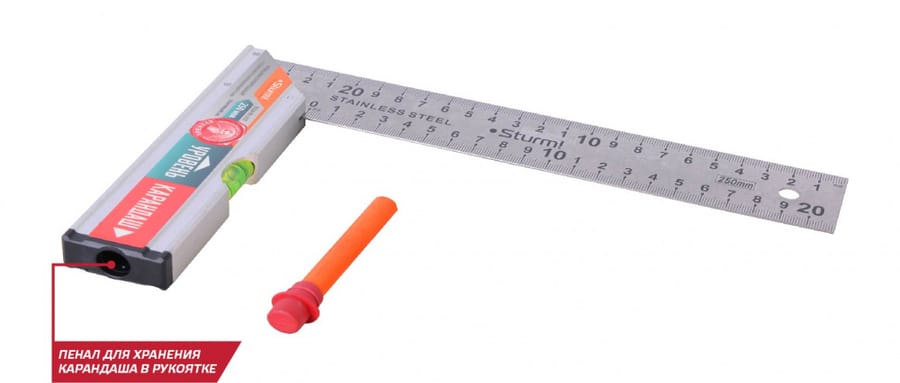 Угольник столярный Bohrer 300 мм металлический, артикул 41210300