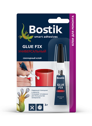 Секундный клей универсальный Bostik GLUE FIX 3 г, артикул 17211402