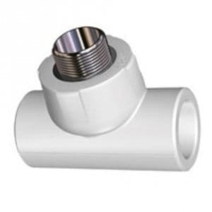 Тройник PPR комб. наруж 25 х 3/4" серый, артикул УТ000054833