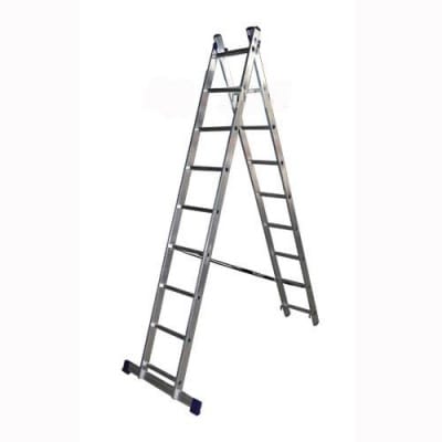 Лестница алюм. 2-х секц. 9 ступеней ЛА 2*9 ВИХРЬ, артикул 73/5/1/24