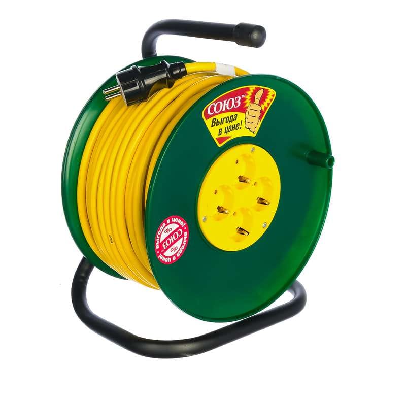 Удлинитель на катушке 4х40 с\з 16А 3,7 кВт IP20 СОЮЗ, артикул 259842