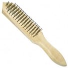 Щетка ТЕВТОН стальная с деревянной рукояткой, 4 ряда, артикул 3503-4