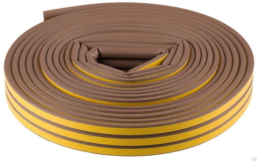 Уплотнитель Зубр самокл. резин. профиль D, коричневый 16 м., артикул 40930-016