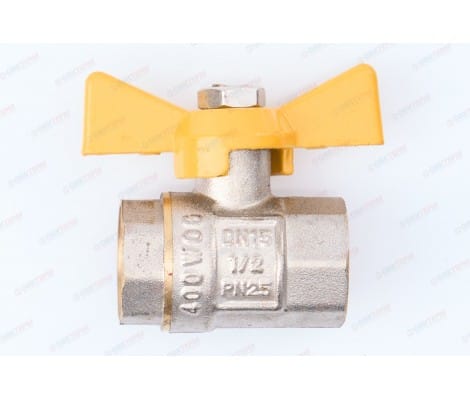 Кран шаровый ТСМ 1/2" ВВ бабочка ГАЗОВЫЙ, артикул 00-00000353