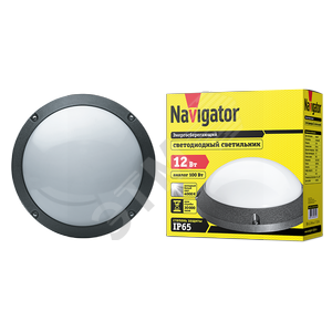 Светильник LED ДБП-13w 4000К 1150Лм  круглый пластиковый IP65 черный, артикул УТ000090470