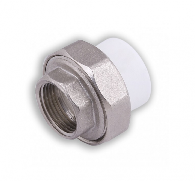 Муфта PPR комб. разъемная внутр 20 х 1/2" белый, артикул УТ000056573