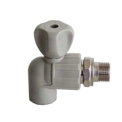 Кран шар для радиатора  PPR 20 х 1/2 угловой серый, артикул УТ000035194