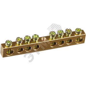 Шина "N" нулевая без изолятора на DIN-рейку 6*9мм 8 групп ИЭК, артикул УТ000087224