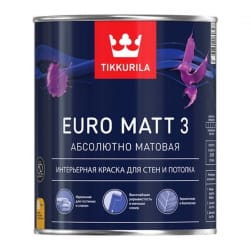 Краска ВД ТИККУРИЛА EURO MATT-3 интерьерная 2,7л, артикул УТ000092615