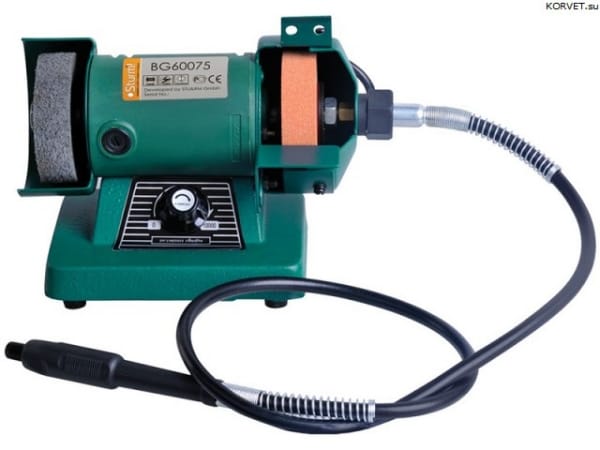 Станок точильный + гравер Sturm, 140Вт, 10000об\мин, круг 75х10мм,цанга 3 мм, артикул УТ000059680
