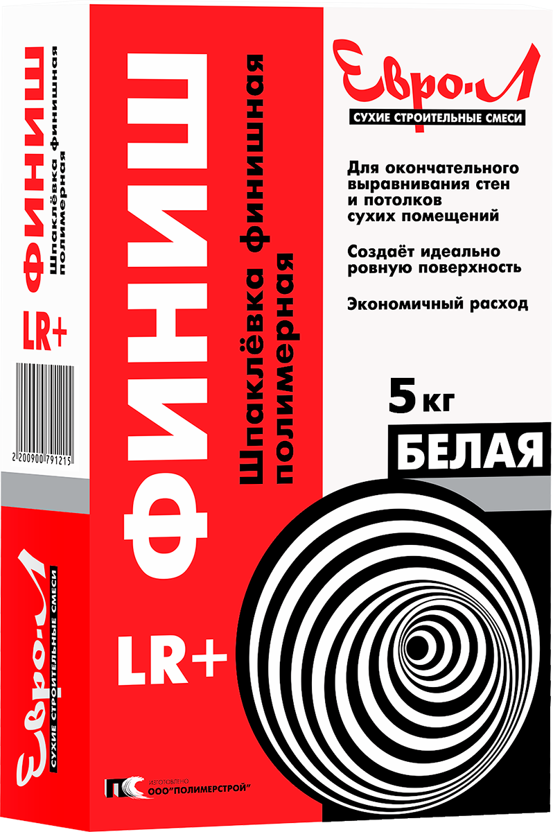 Шпаклевка ЕВРО-Л финишная полимерная белая 5кг (240/6), артикул УТ000029865