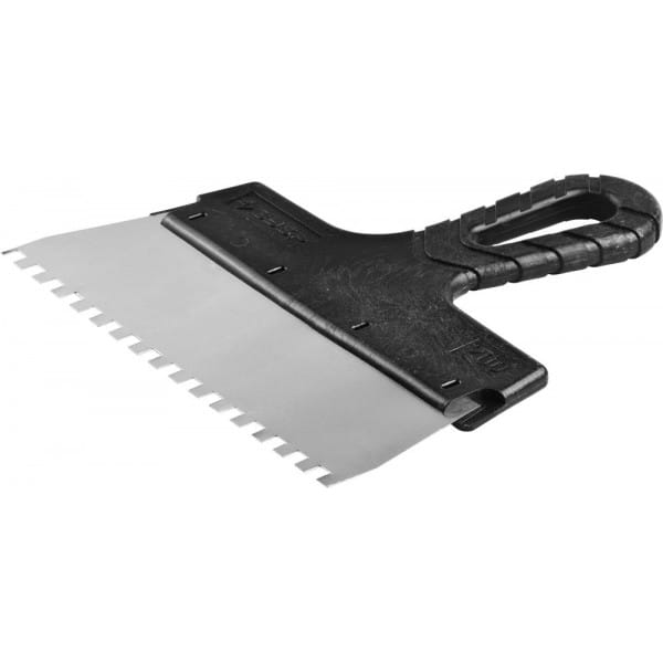 Шпатель зубчатый 250мм нержавеющее полотно зуб 6*6 ЗУБР "МАСТЕР", артикул 10078-25-06