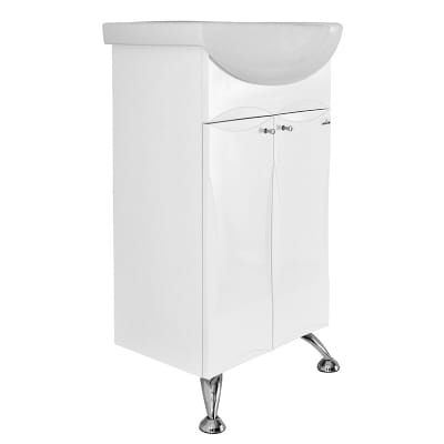 Астра-47 Тумба для ванной  белая с умывальником Дора 47 (ПВХ), артикул УТ000045494
