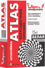 Шпаклевка ЕВРО-Л Aтлас гипсовая безусадочная 15кг (80), артикул 0403