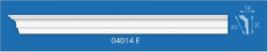 04014Е Плинтус потолочный 2м Экструдированный Лагом (в упак. 180 шт), артикул УТ000071173