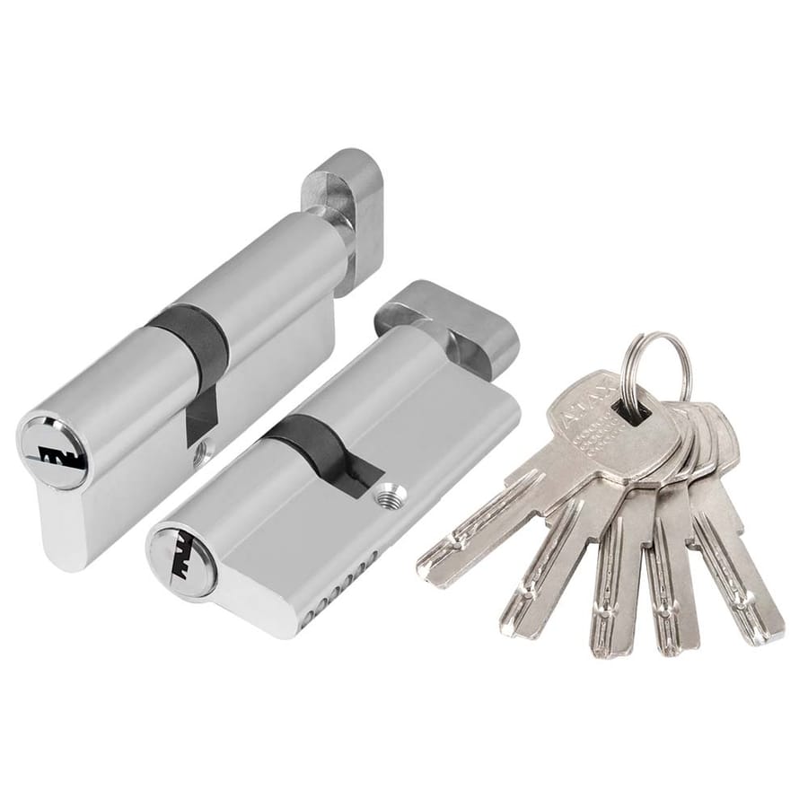 Цилиндровый механизм (АХ202/110) (50+10+50) хром с вертушкой, артикул 41295