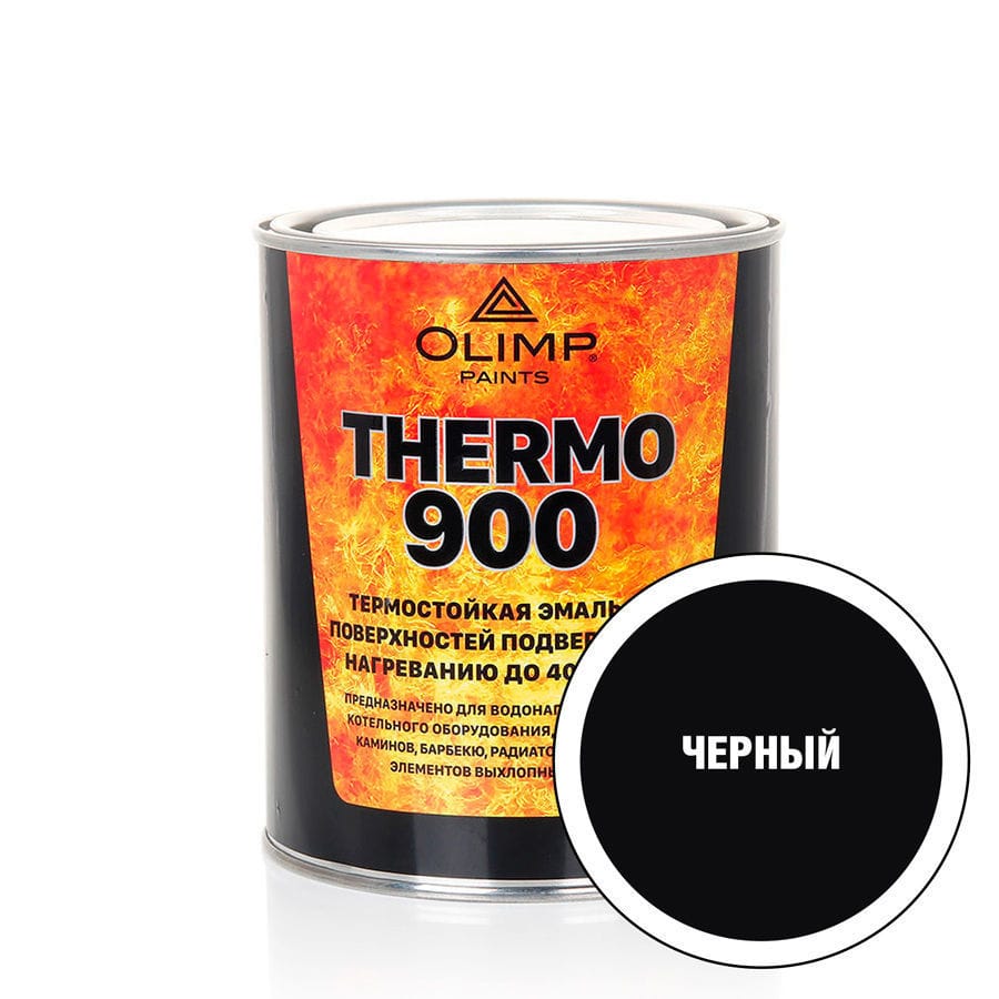 Эмаль термостойкая OLIMP черная 0,8л, артикул УТ000094883