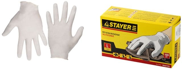 Перчатки латексные экстратонкие STAYER "MASTER" размер S, артикул 11205-S