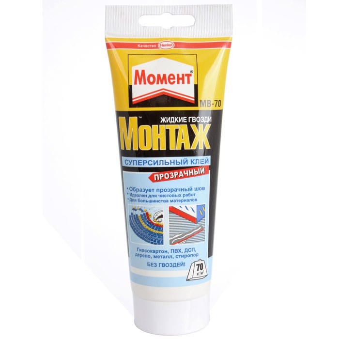 Клей МОМЕНТ Монтаж Суперсильный прозрачный 185гр., артикул 332067