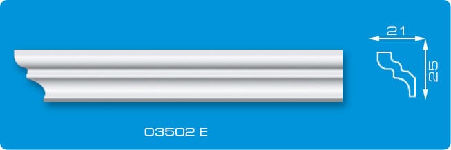 03502Е Плинтус потолочный 2м Экструдированный Лагом (в упак. 90 шт), артикул 03502Е