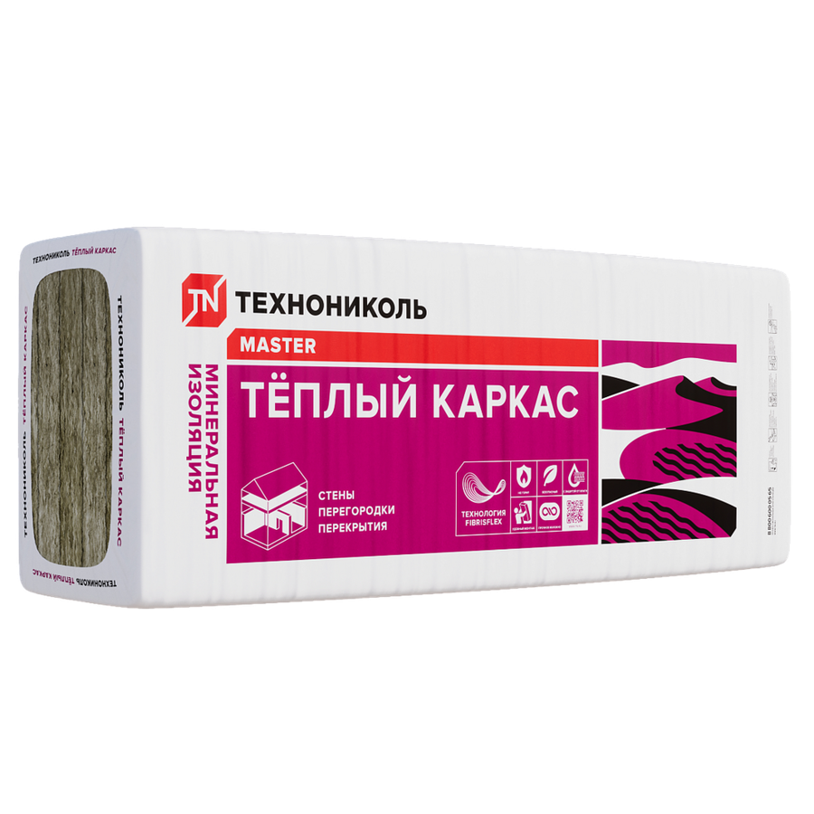 Утеплитель ТЕПЛЫЙ КАРКАС 37 PN 1200х610х100мм (7,32 м2; 0,366 м3) 5 плит, артикул 00-00001624