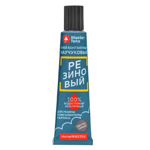 Клей контактн кауч MasterTeks HomeMaster резиновый 40мл светло-серый, артикул УТ000063704