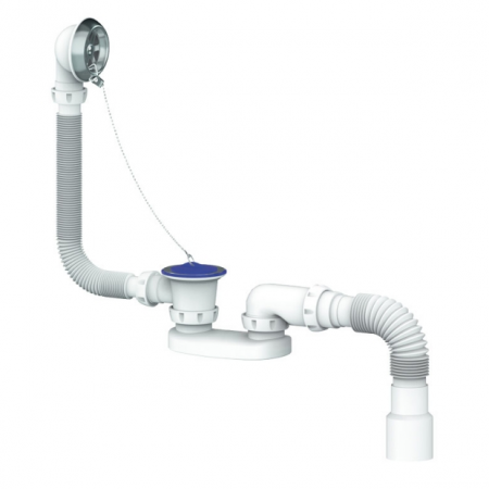 Сифон для ванны, глуб.поддона, с гофрой 400мм 40 х 40/50 Unicorn S12, артикул S12