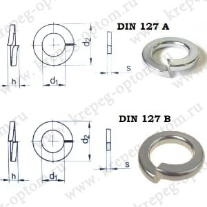 Шайба гроверная М 4 DIN 127В 1/25, артикул УТ000060292