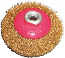 Корщетка-колесо 100мм, с наклоном, гайка М14, артикул 39050*