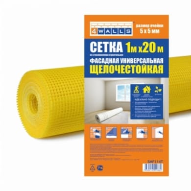 Сетка ст/тк.фасадная ЖЕЛТАЯ  5*5мм (1м*20м), артикул 00-00001423