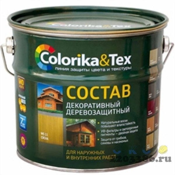 Состав деревозащитный  "Colorika&Tex" орех 2,7л, артикул УТ000087330