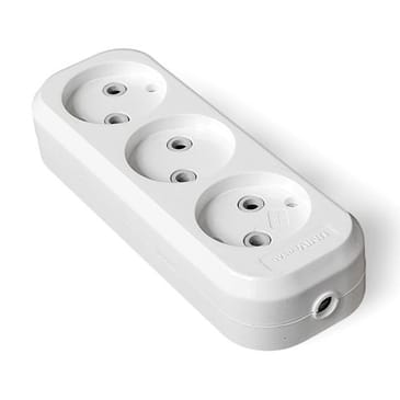 Колодка 3гнезда без заземления белая UNIVersal, артикул 19080