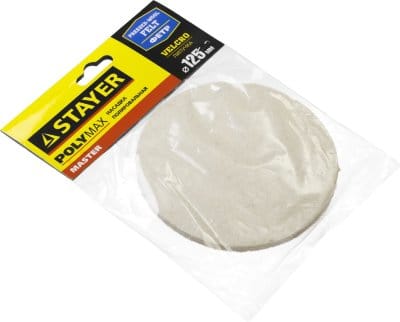 Полировальная насадка STAYER "MASTER" из фетра на липучке d=125мм, артикул УТ000069545