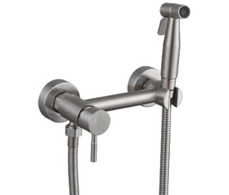 Смеситель ZERIX SUS-222 нерж/сталь с гигиеническим душем, артикул 40756