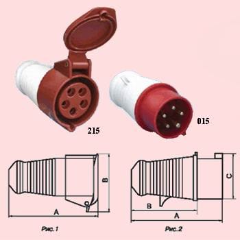 Розетка 213 переносн. 2Р+РЕ 16А 22ОВ IР44, артикул 222744