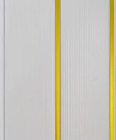 Панель ПВХ Белый Люкс золото/лак 2х секционная  3000x240x8мм (0,72 кв.м 10шт/уп), артикул УТ000094263
